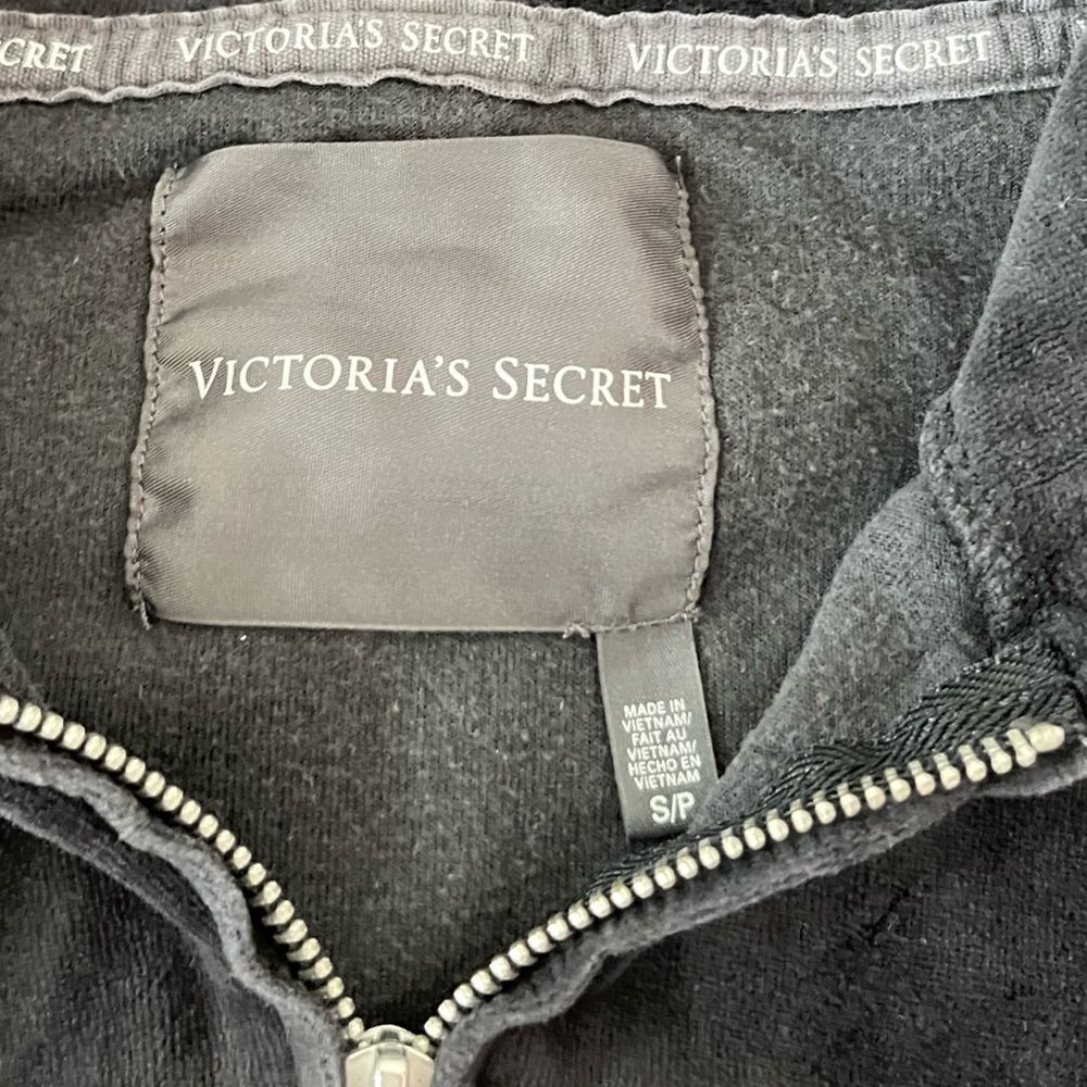 Victoria’s Secret Y2K Black Velour Rhinestone Bling Tracksuit - Picture 7 of 8